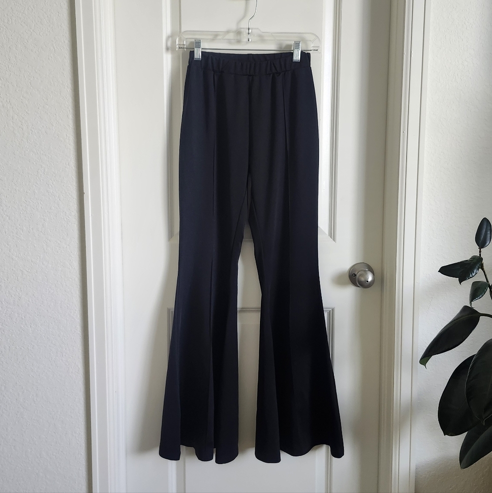 Elegant Black Bell Bottom Women's Pants